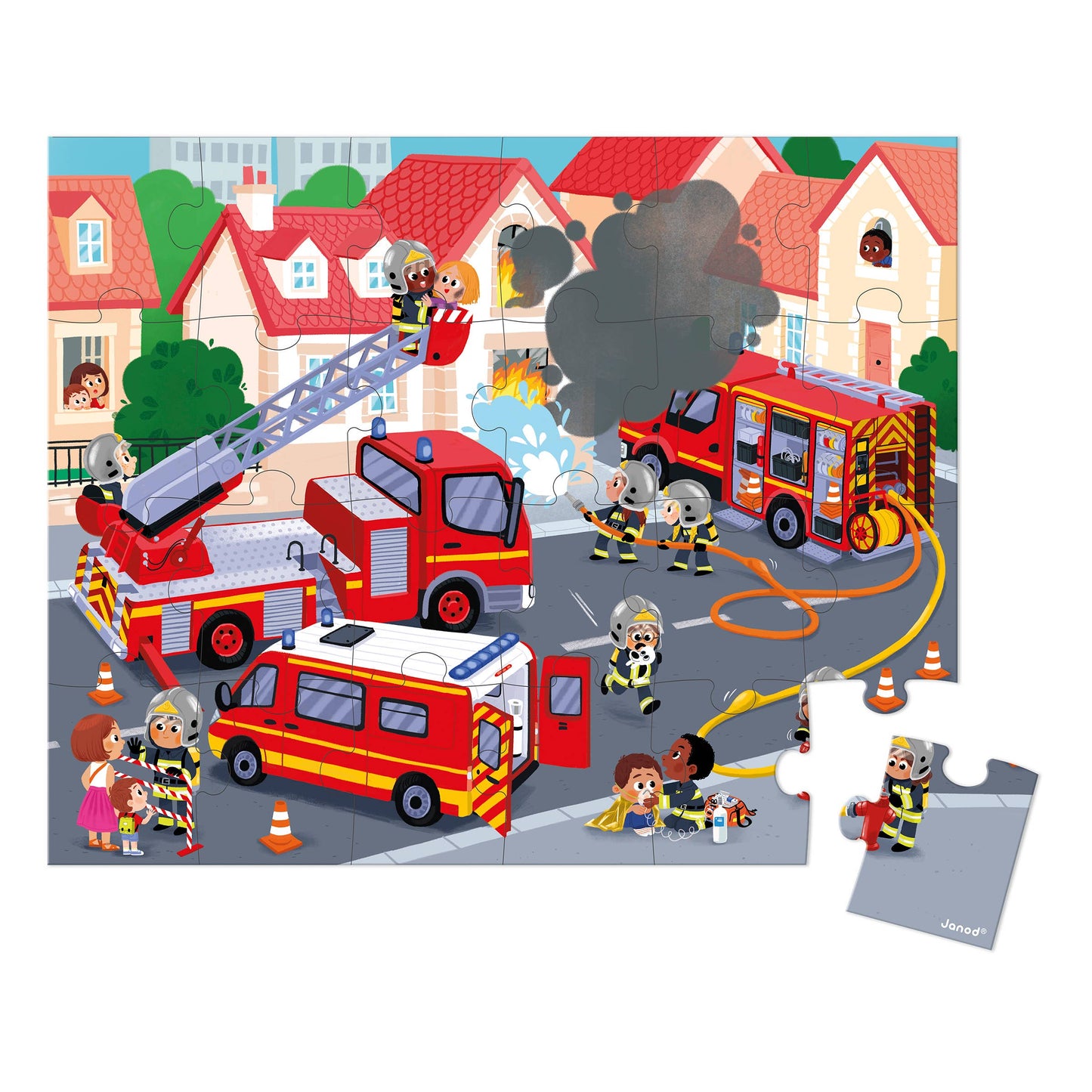 Janod - Puzzle - Fireman - 24 Pcs