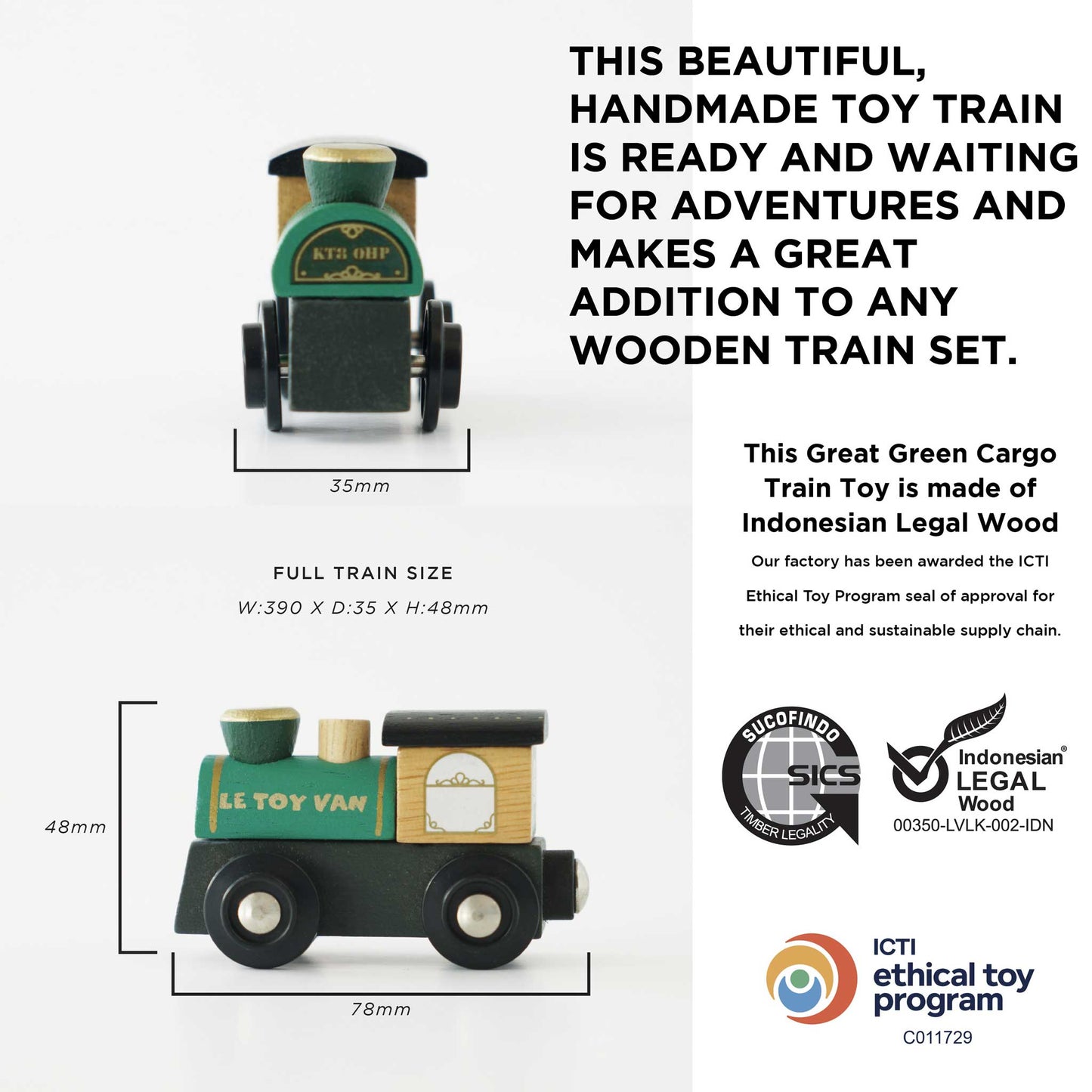 Le Toy Van, Inc. - Great Green Train & Goods Wagons