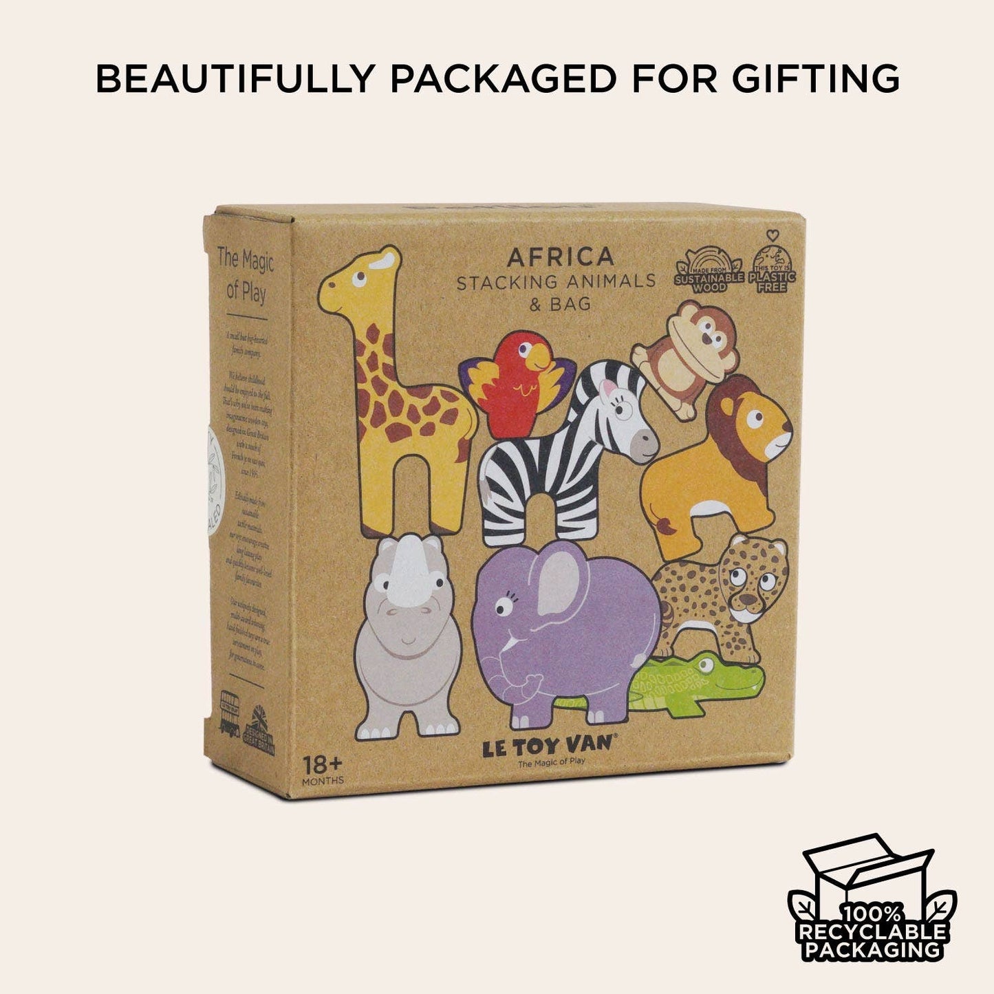 Le Toy Van, Inc. - Africa Stacking Animals & Bag