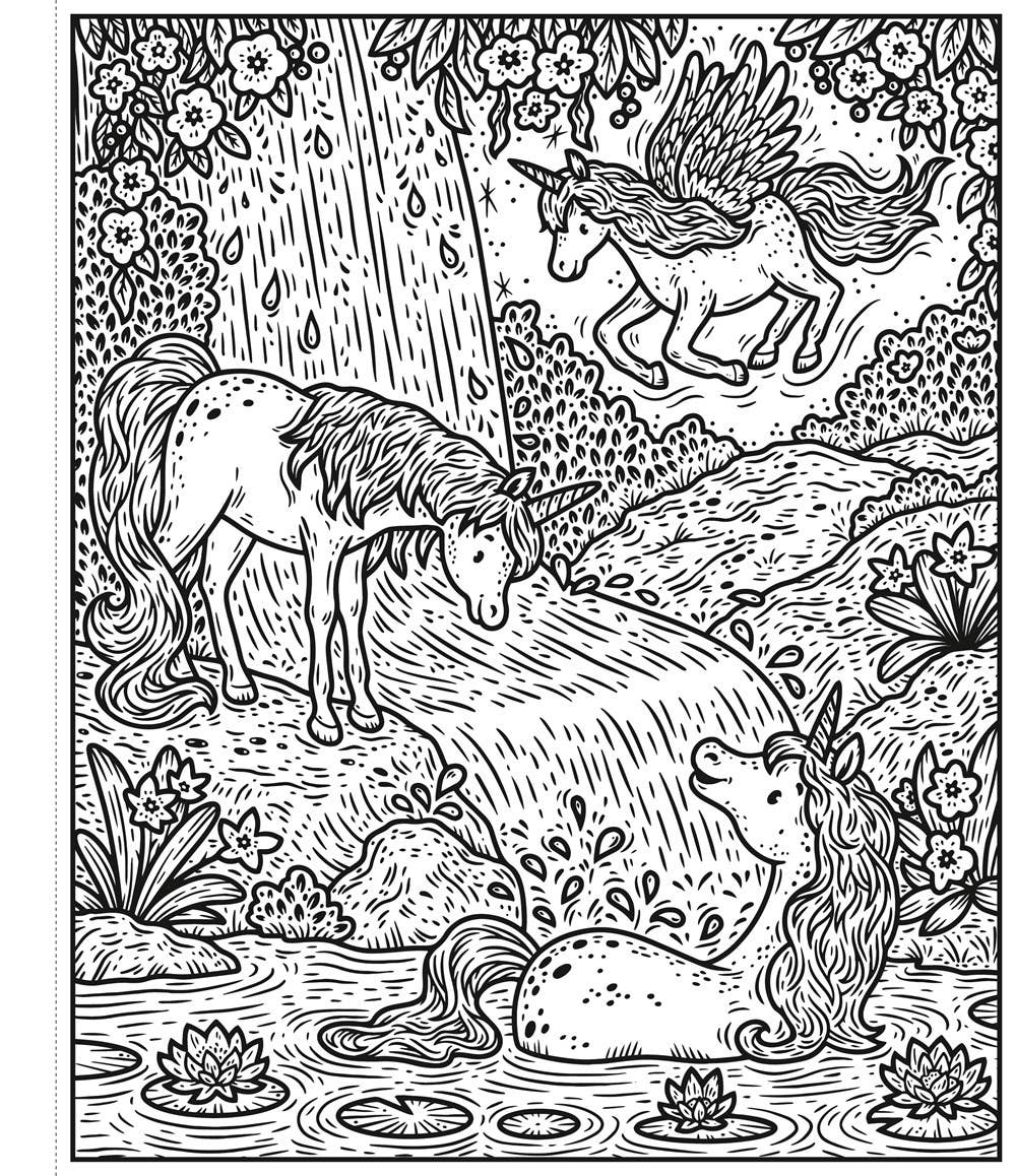 HarperCollins - Unicorn World Magic Painting Book : Usborne