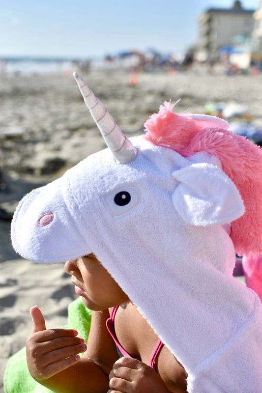 Yikes Twins - Unicorn hooded towel for ages 2-8years old