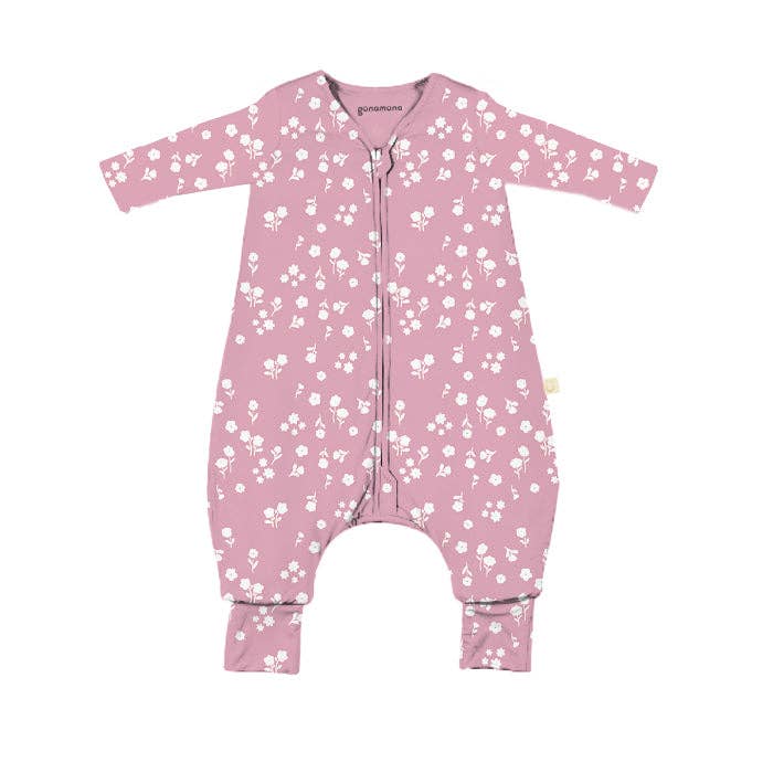 gunamuna - FW25 LONG SLEEVE FOOTIE SLEEP BAG: Mini Floral / 18-36M / 2.5