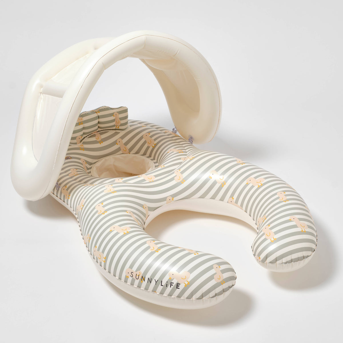 Sunnylife - Float Together Baby Seat Duck Sage Stripe