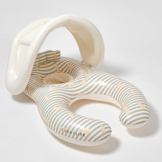 Sunnylife - Float Together Baby Seat Duck Sage Stripe