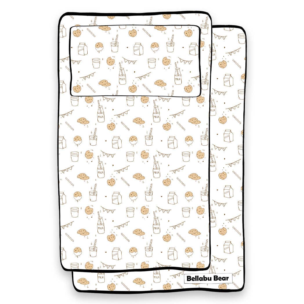 Bellabu Bear - Milk & Cookies Original Bamboo Bed Sheet Set: Full