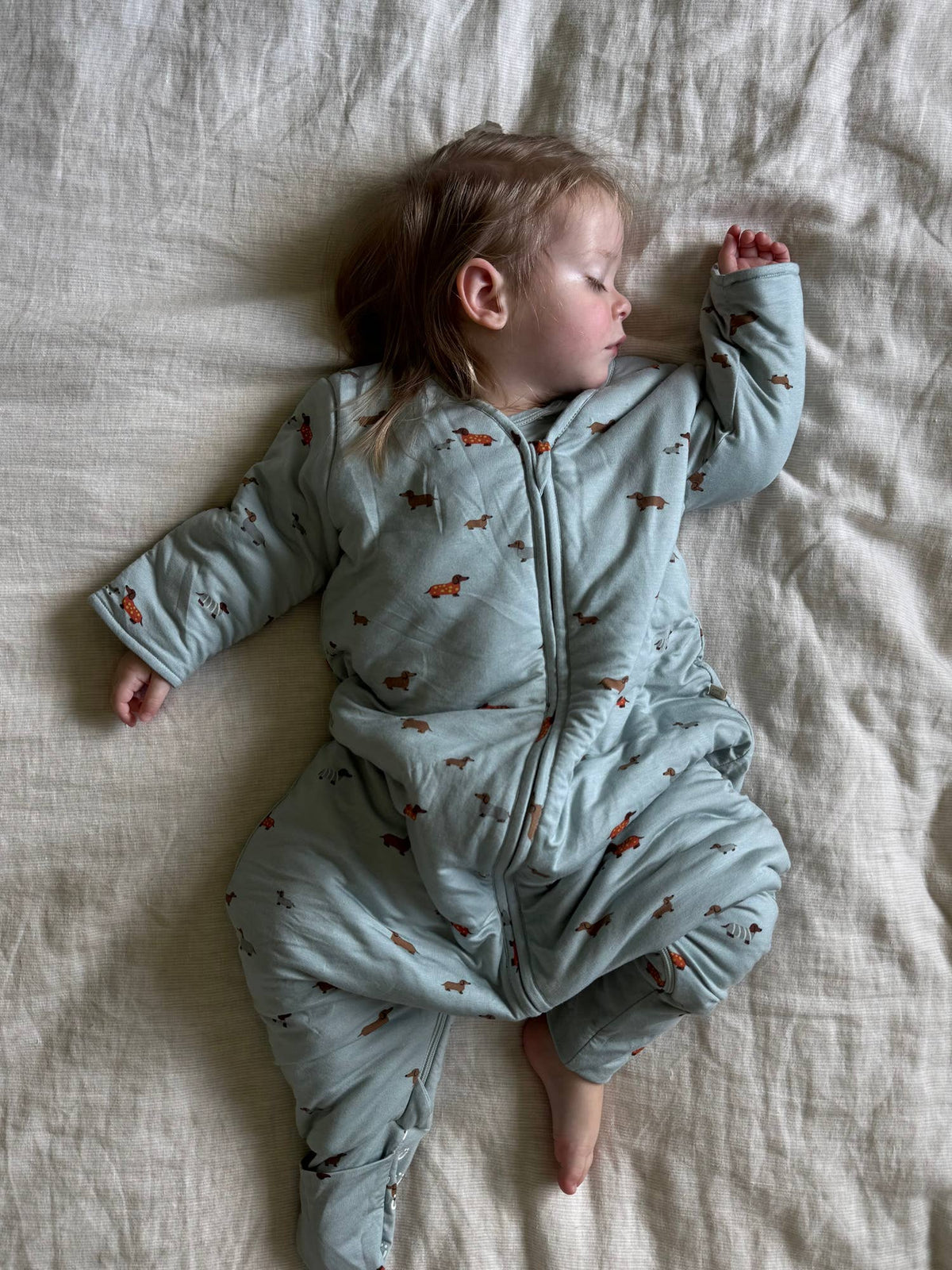 gunamuna - FW26 Long Sleeve Footie Sleep Sack 1.0: Girldog / 18-36m