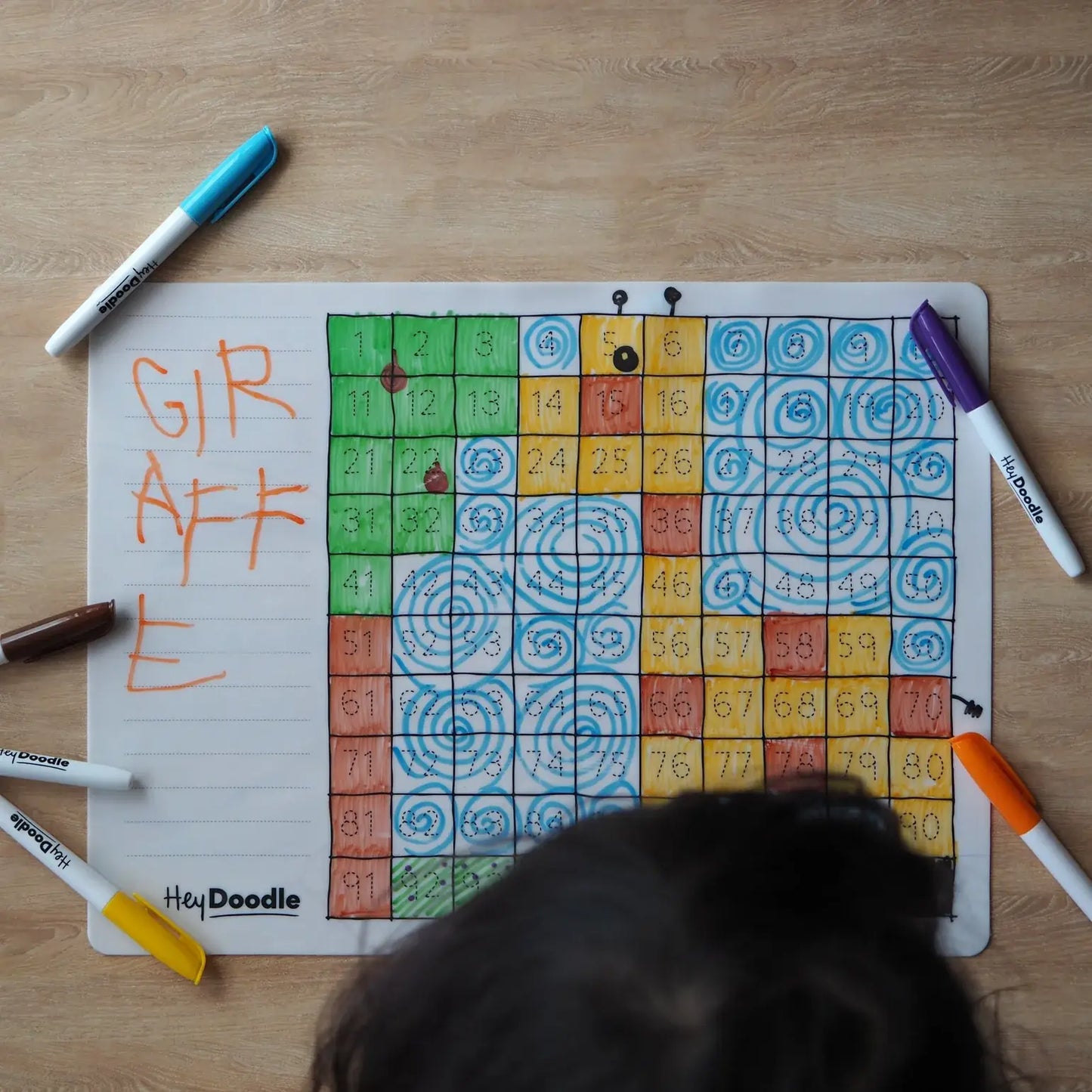 HeyDoodle - 100 Squares Classic Coloring & Doodle Mat