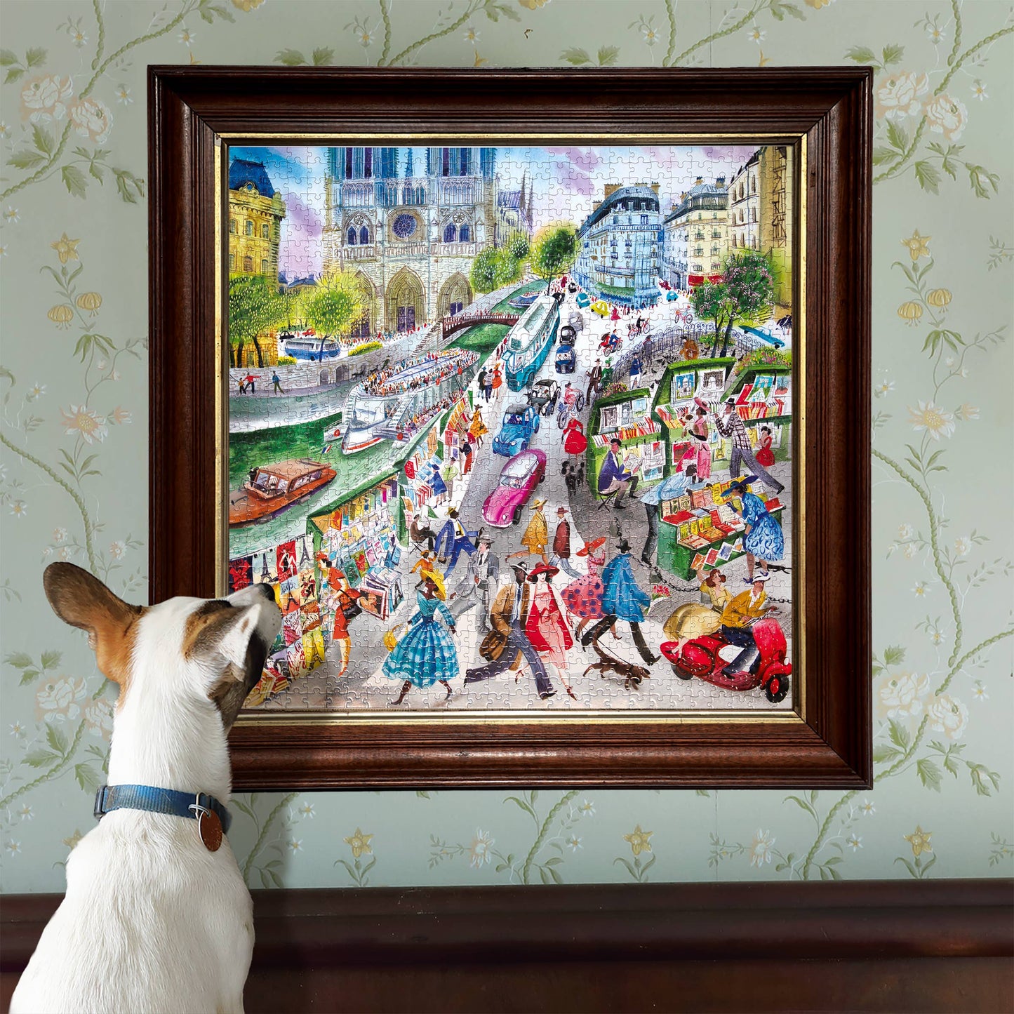 eeBoo - Paris Bookseller 1000 Piece Square Puzzle
