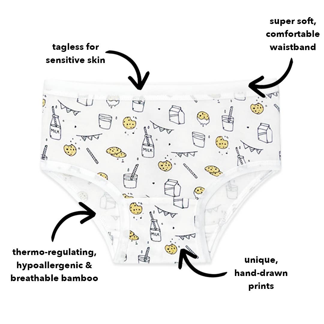 Bellabu Bear - Girl's Bamboo Underwear 7-Pack: 8/9 Y