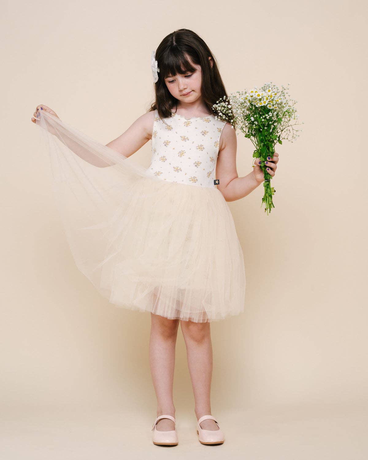 Petite Hailey - Grace Floral Tutu Dress: Ivory / 8