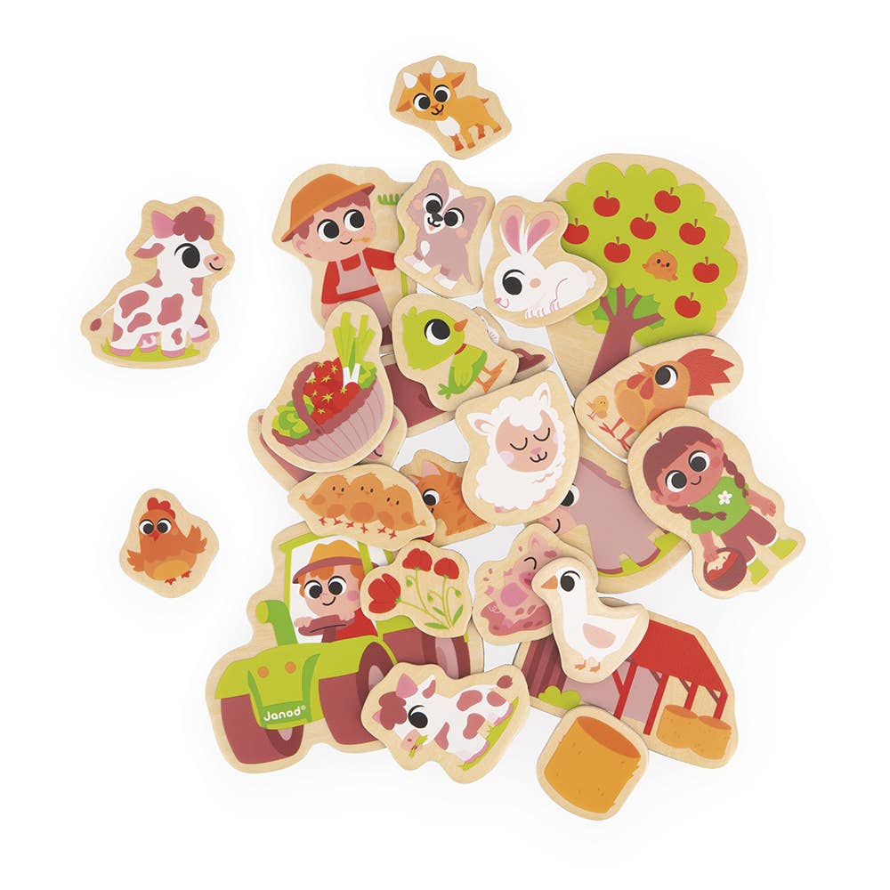 Janod - Wooden Farm Magnets Set