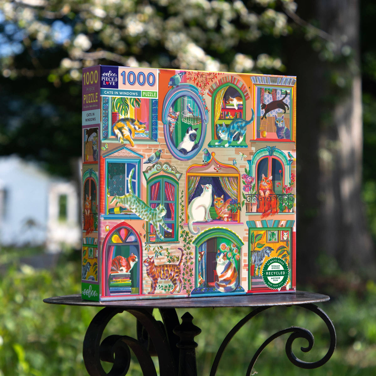 eeBoo - Cats in Windows 1000 Piece Square Puzzle
