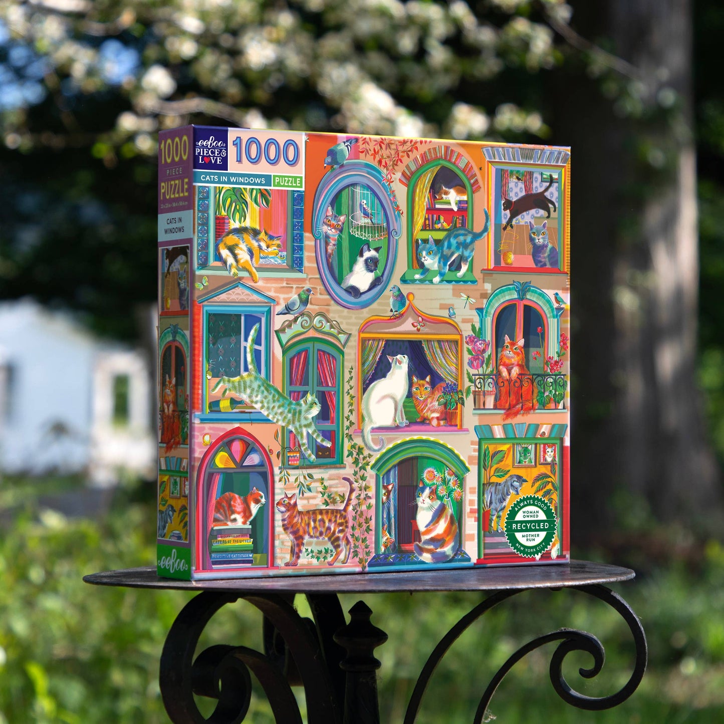 eeBoo - Cats in Windows 1000 Piece Square Puzzle