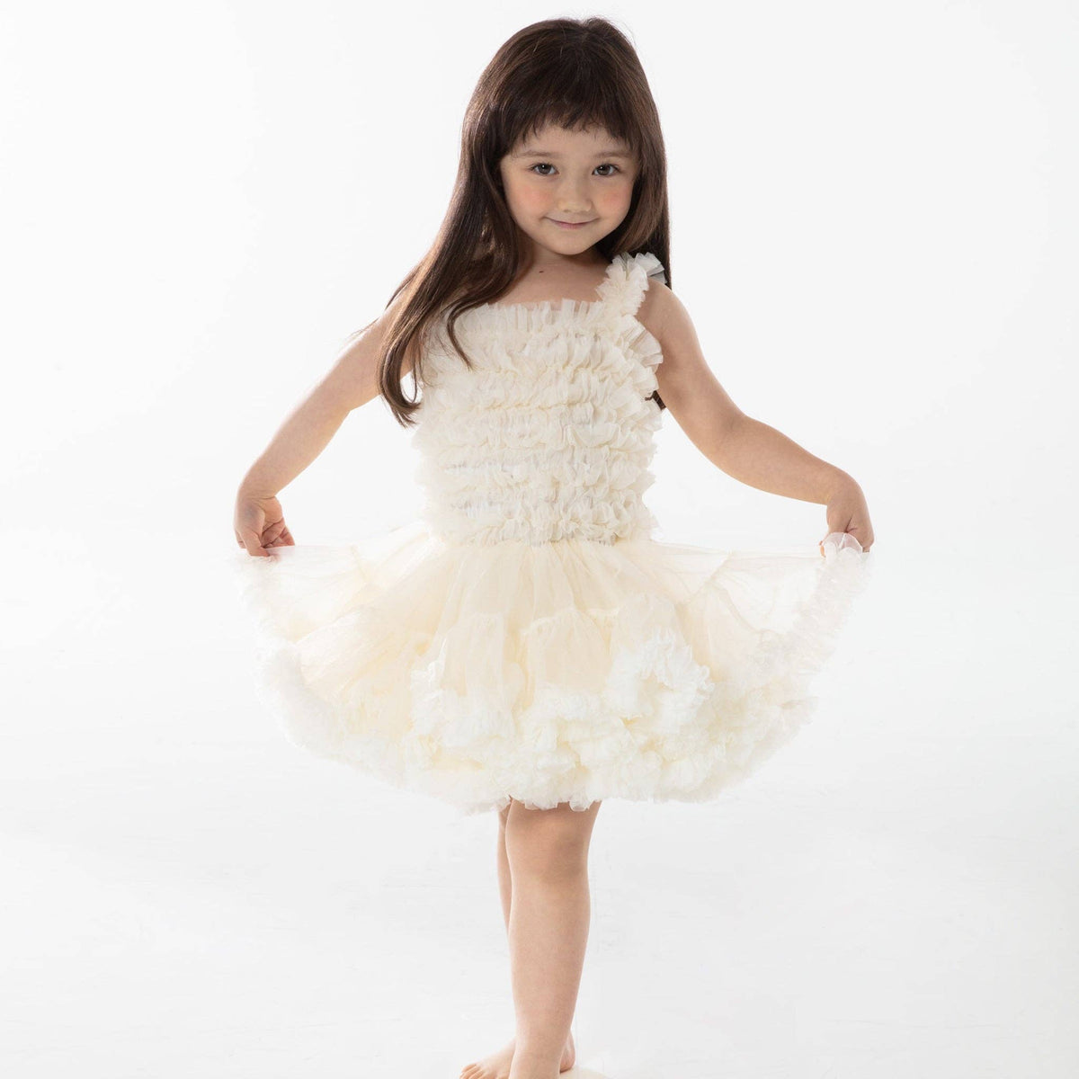 Petite Hailey - Tutu Ombre Dress: Ivory / 1-2