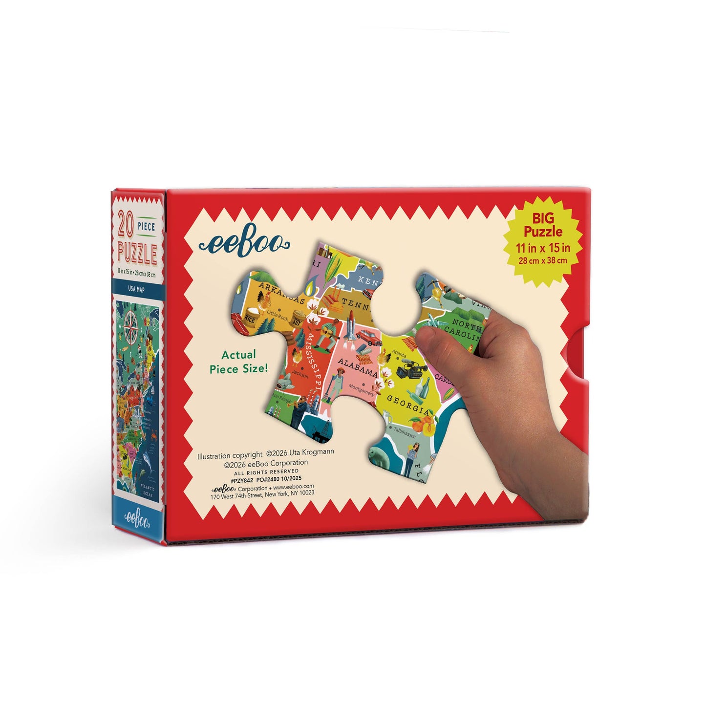 eeBoo - USA Map 20 Piece Puzzle