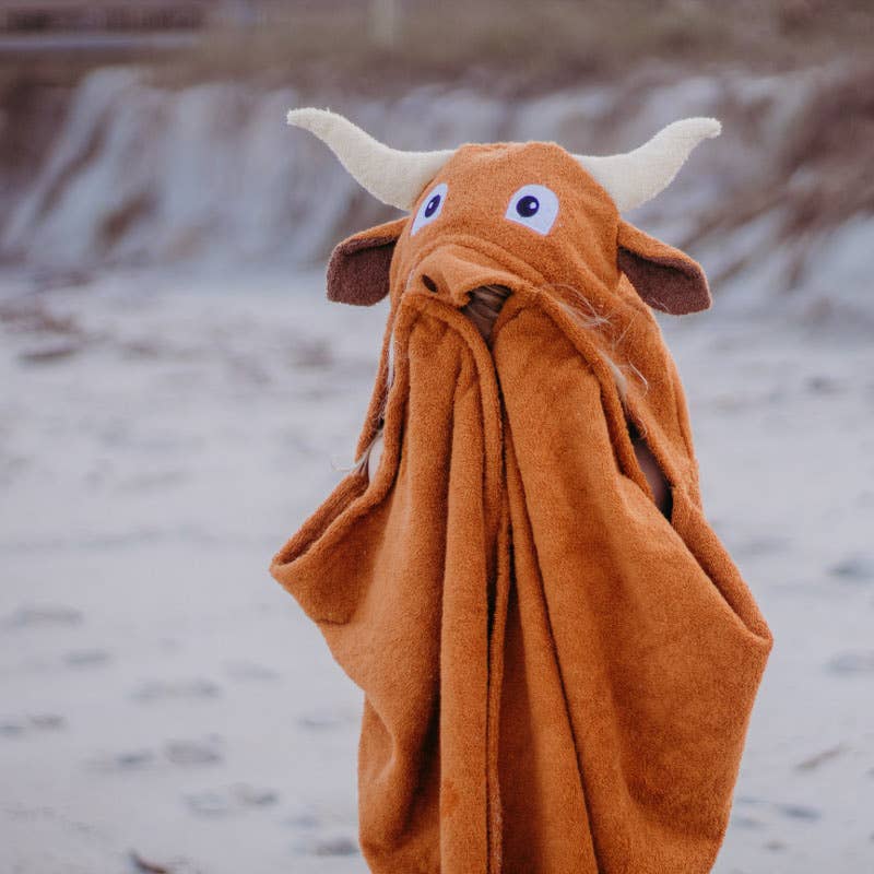 Yikes Twins - Longhorn hooded towel for toddlers ages 2 to 8 years old