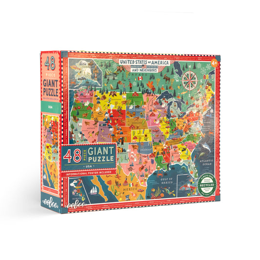 eeBoo - USA 48 Piece Giant Rectangle Puzzle