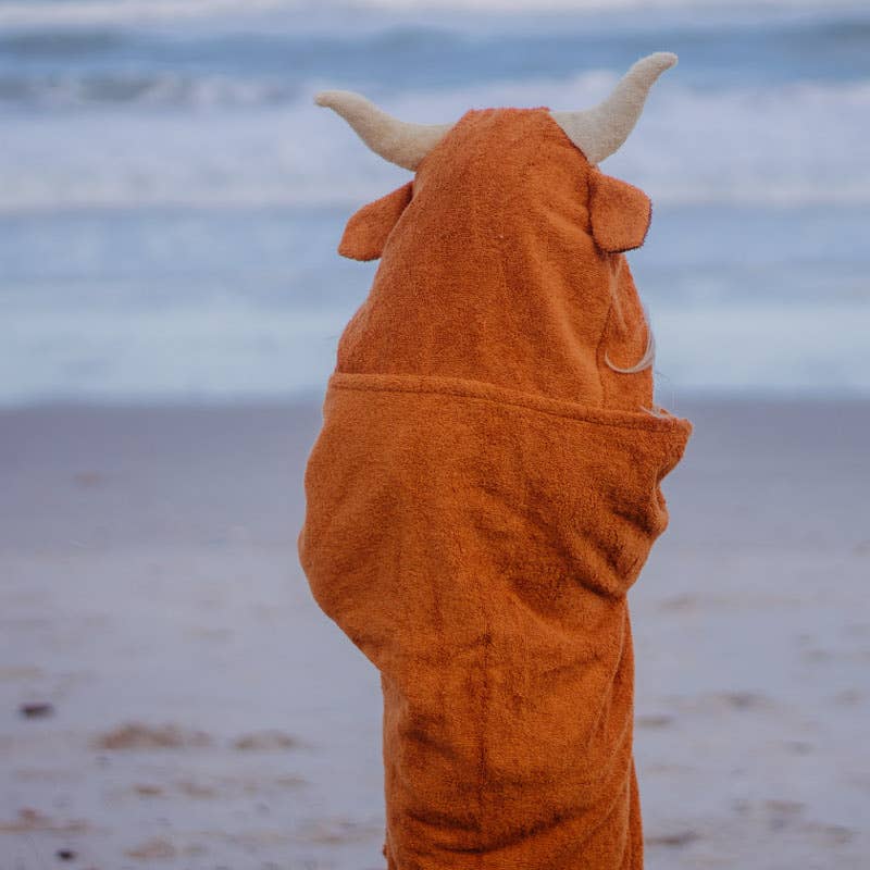 Yikes Twins - Longhorn hooded towel for toddlers ages 2 to 8 years old