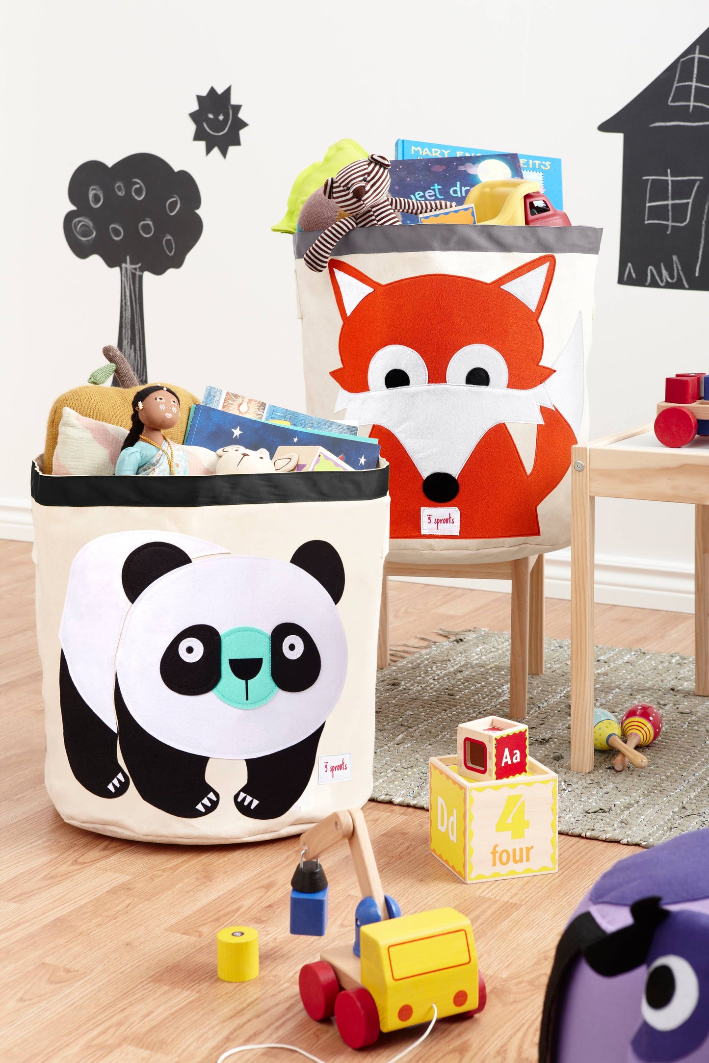 3 Sprouts - Panda Storage Bin