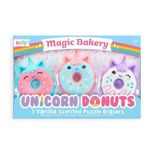 OOLY - Magic Bakery Unicorn Donuts: Vanilla Scented Puzzle Erasers