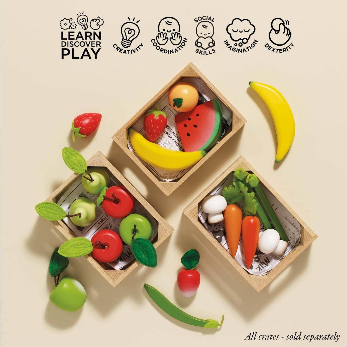Le Toy Van, Inc. - Smoothie Fruit Wooden Market Crate