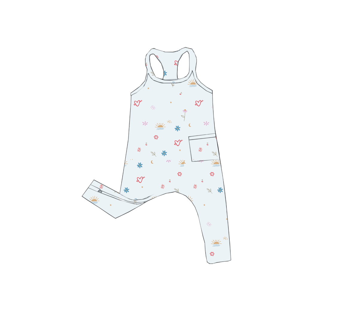 gunamuna - SS26 COTTON TANK ROMPER  : Baseball goose / 2T