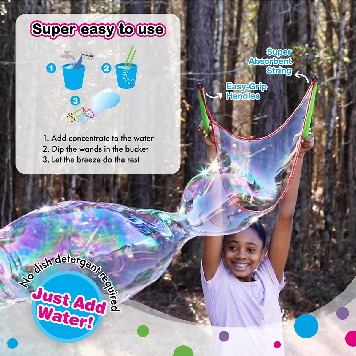 South Beach Bubbles - WOWmazing Giant Bubble Kit: Big Bubble Wands & Concentrate!