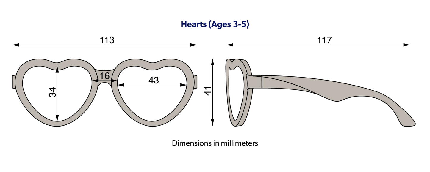 Babiators - Polarized Heart Sunglasses: Ages 6+ / Sweet Cream | Rose Gold Mirrored Lens