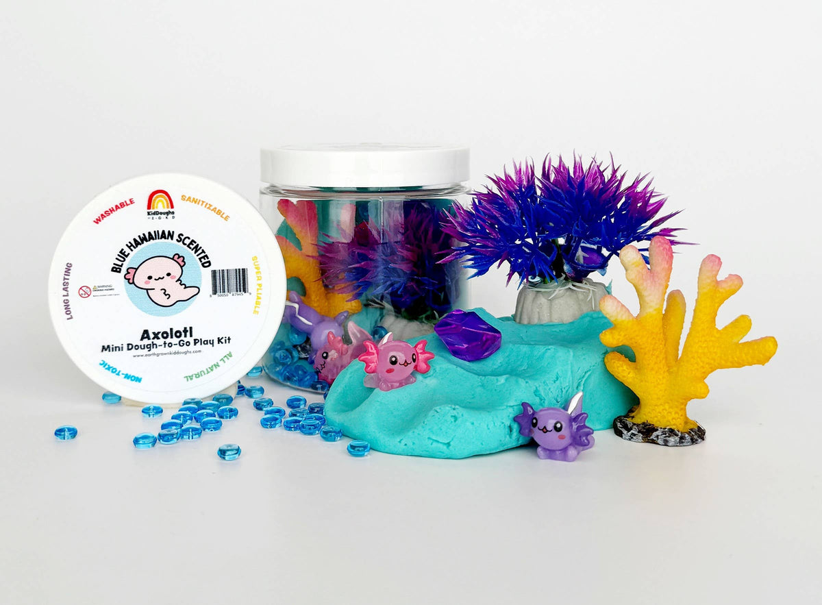 Earth Grown KidDoughs (KidDoughs by EGKD) - Axolotl Mini Dough-To-Go