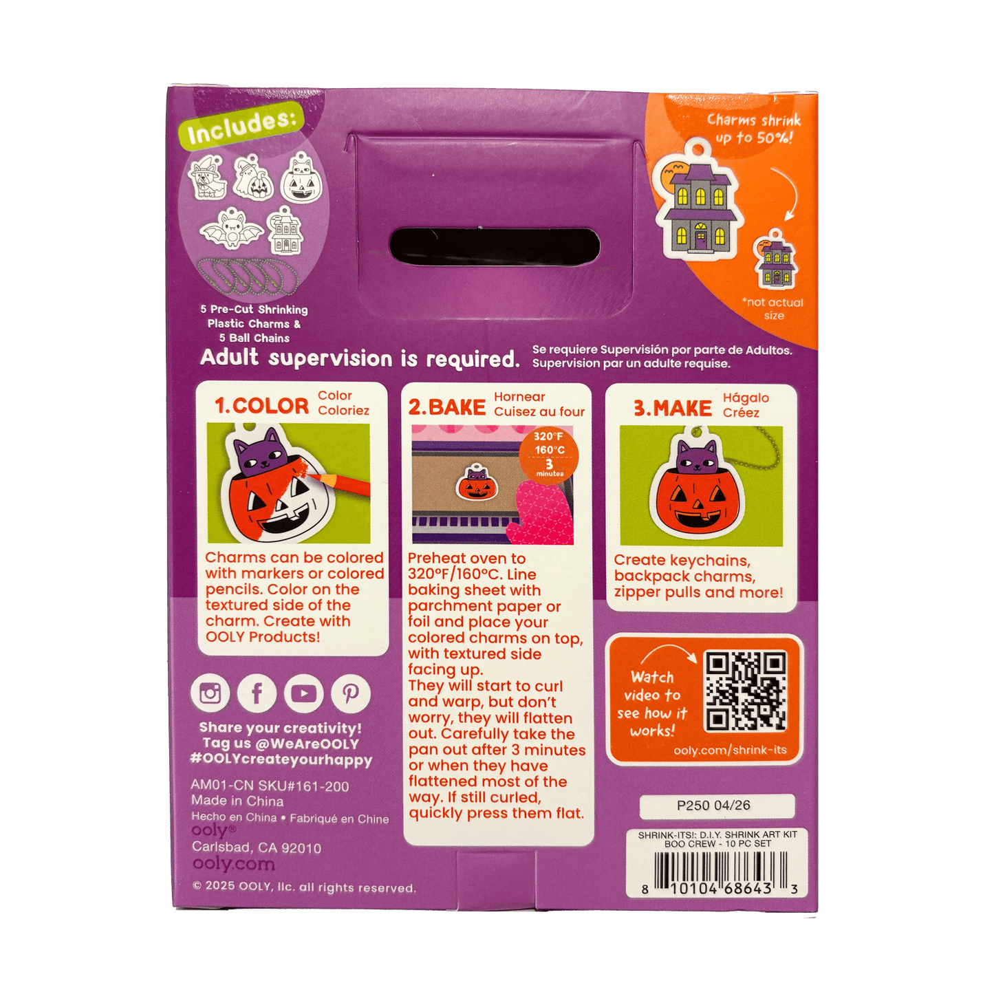 OOLY - Mini Shrink-Its! DIY Shrink Art Kit - Boo Crew