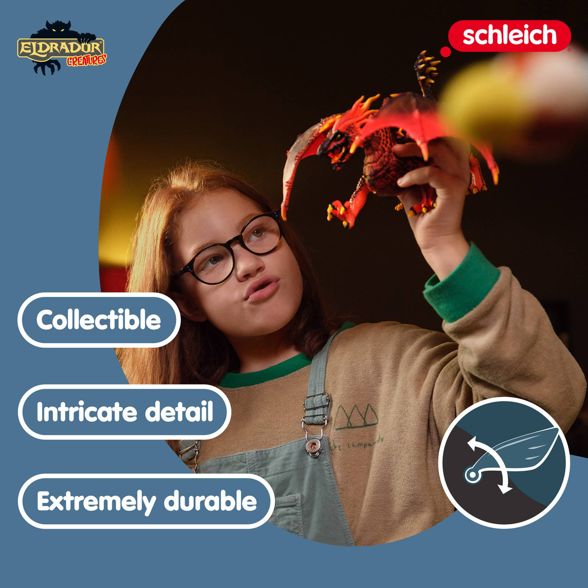 Schleich - Lava Dragon Action Figure Character Toy with Movable Wings