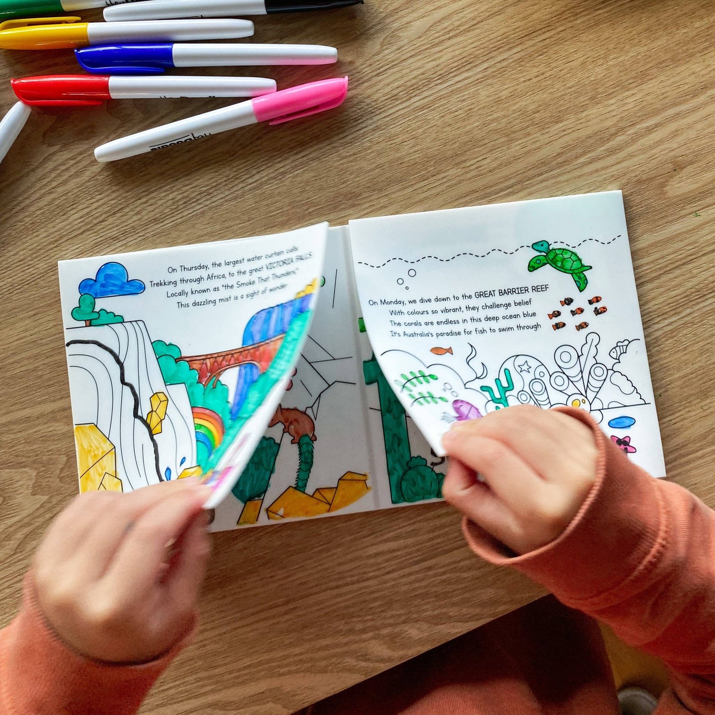 HeyDoodle - Natural Wonders Tales - Reusable Coloring Book