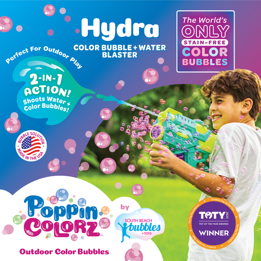 South Beach Bubbles - PoppinColorz Hydra: 2-in-1 Water Gun & Color Bubble Blaster