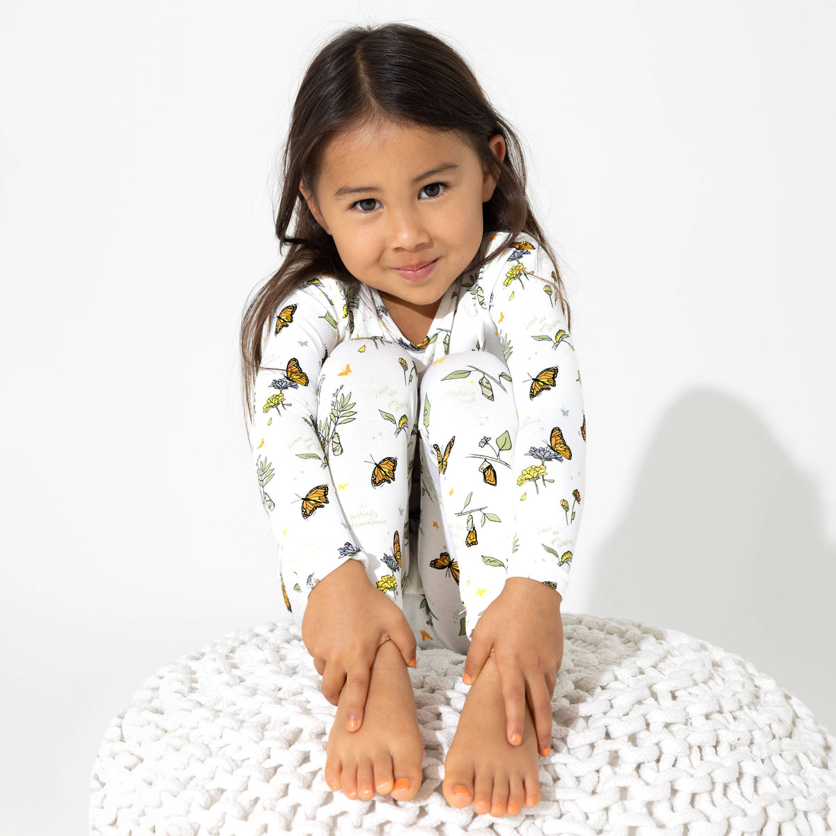 Bellabu Bear - Monarch Butterfly Bamboo Kids Pajamas: 3T