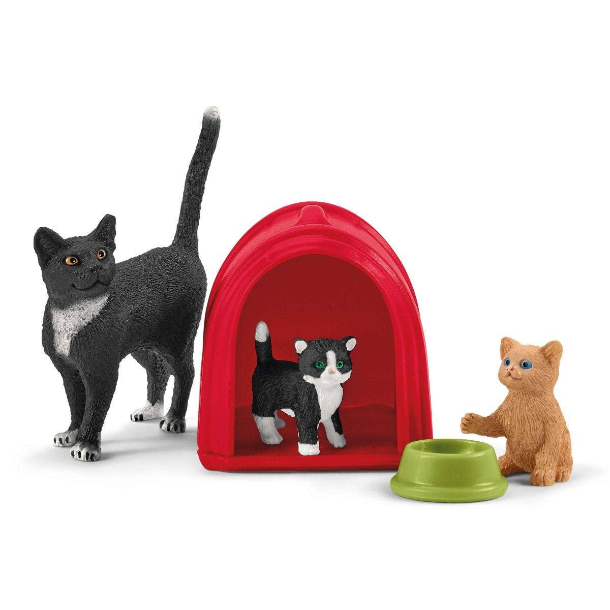 Schleich - Playtime For Cute Cats Farm Figurine Toys Play Set