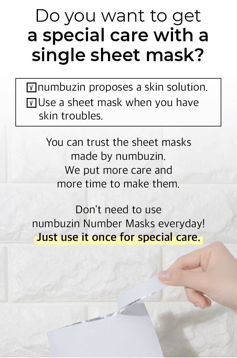 Exod International - Numbuzin No.3 Tingle-Pore Softening Sheet Mask: 1 BOX / 4 PCS