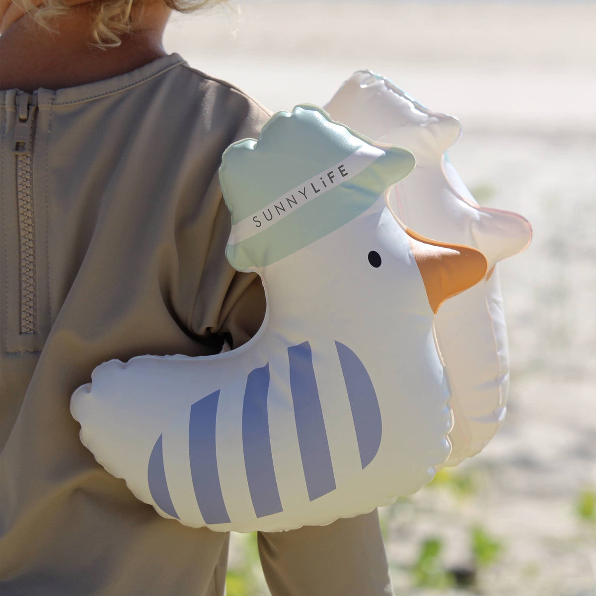 Sunnylife - Kids Inflatable Arm Bands Sid the Seagull Blue Stripe