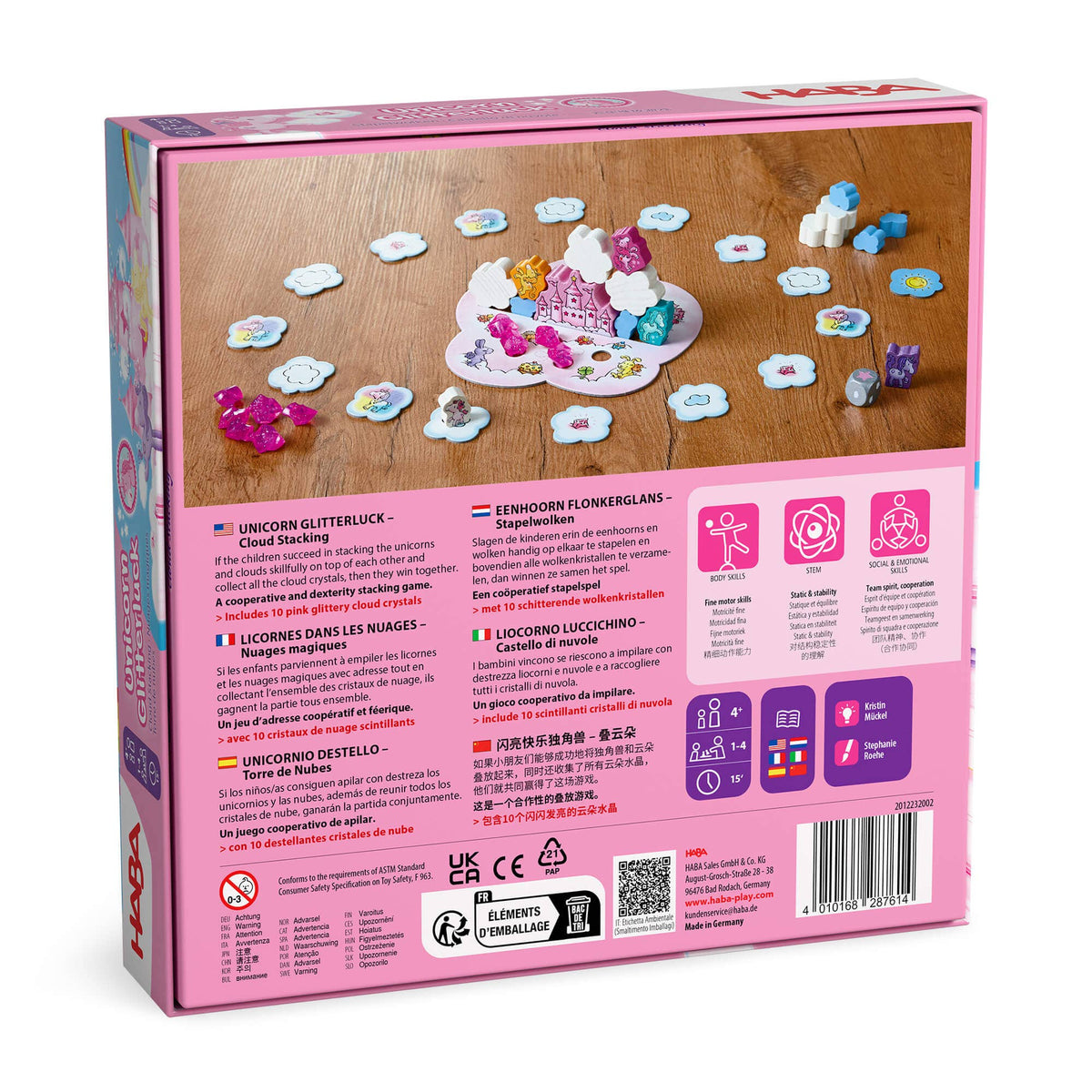 HABA USA - Unicorn Glitterluck – Cloud Stacking