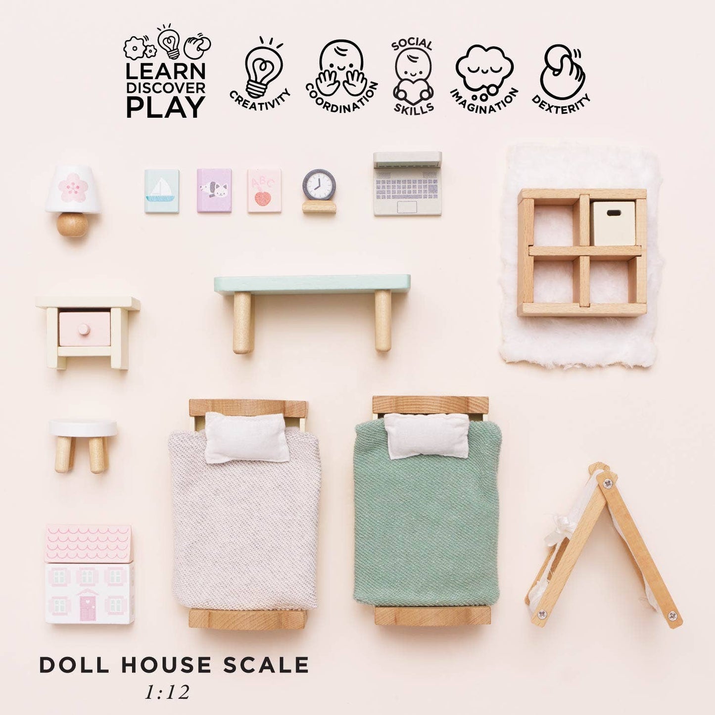 Le Toy Van, Inc. - Wooden Dolls House Child's Bedroom Furniture
