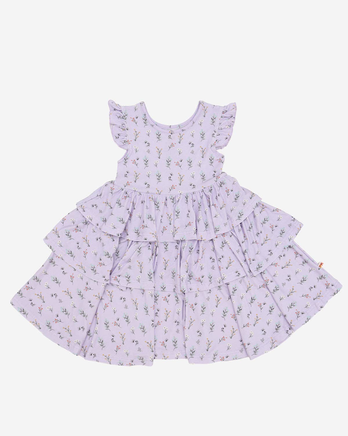 Petite Hailey - Bamboo Ruffle Layered Dress: Pink Flower BB / 7
