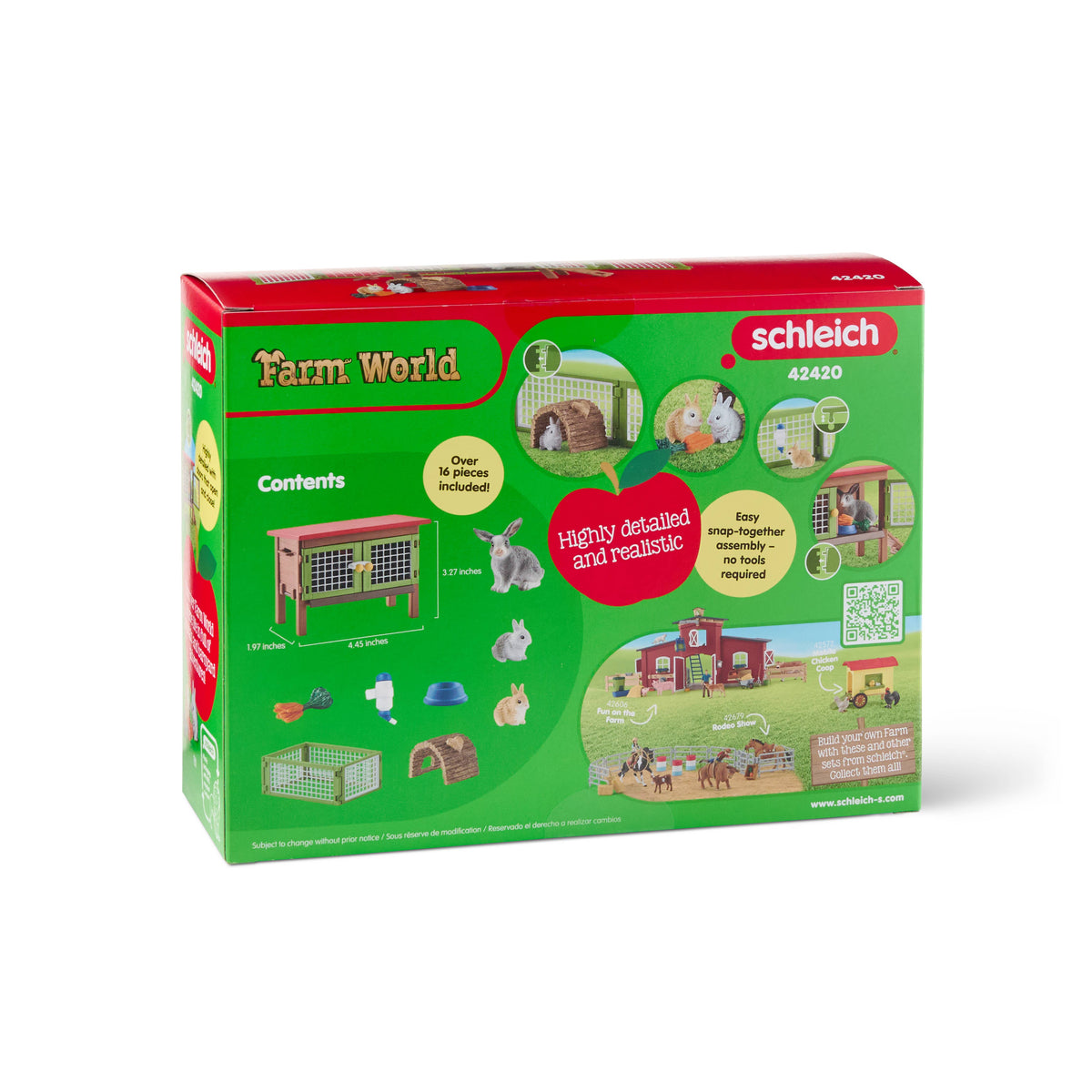 Schleich - Rabbit Hutch Farm Figurine Toys Play Set
