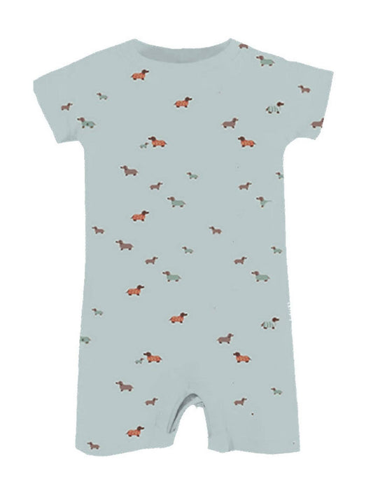 gunamuna - SS26 COTTON SHORTIE ROMPER : Woof / 12-18months