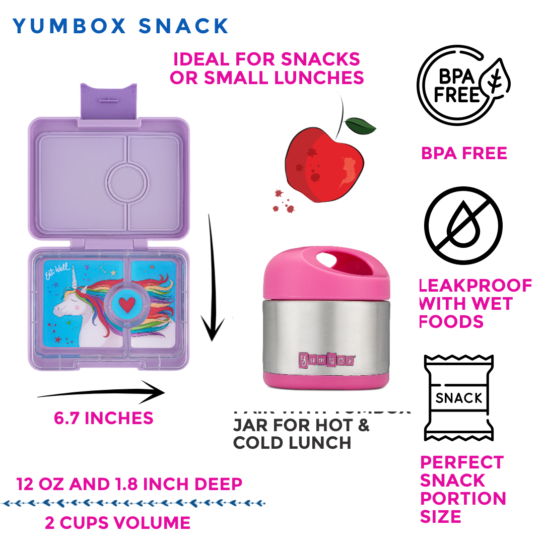 Yumbox - Yumbox Snack - Small Size Bento Lunch Box: Glitter Princess Purple