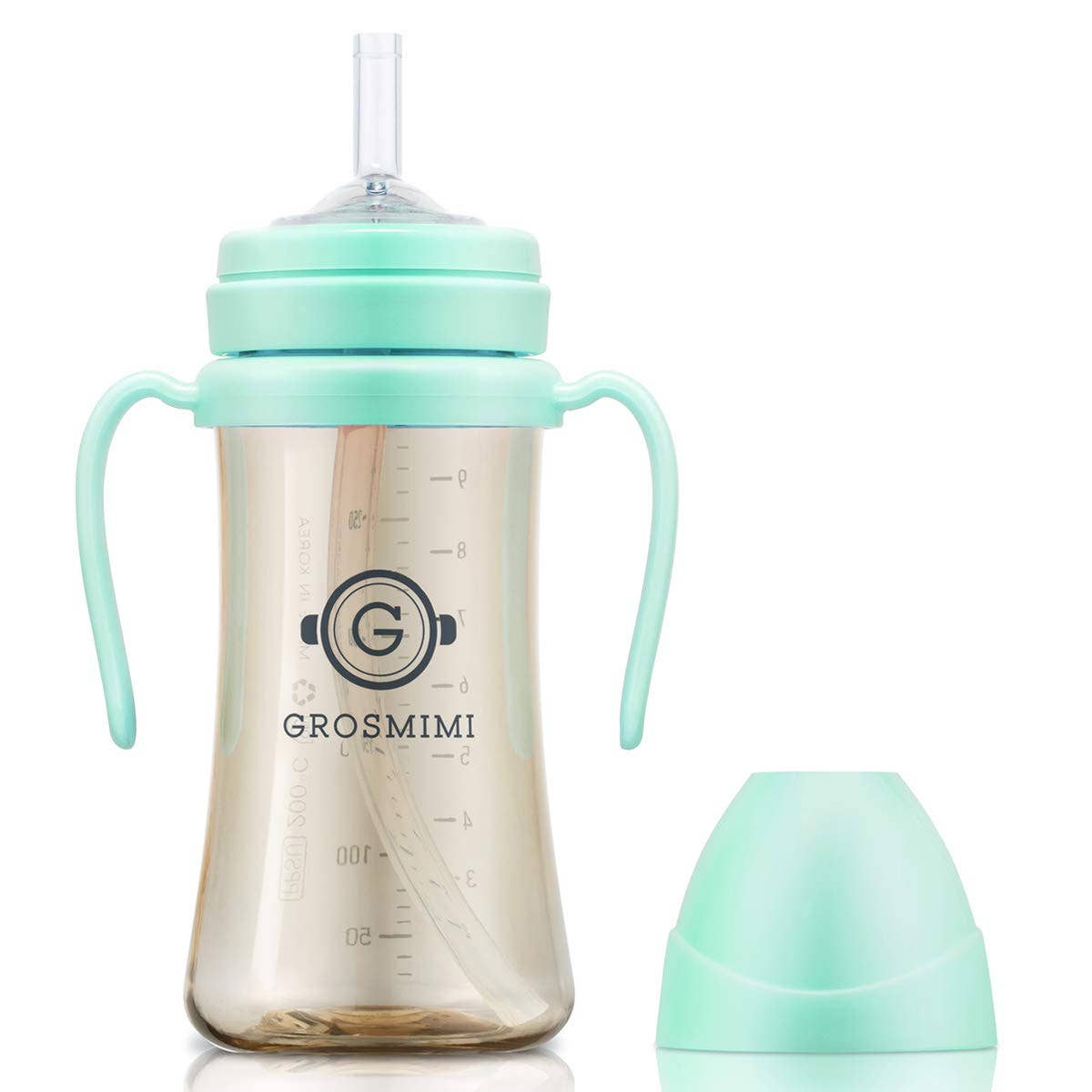 zezebaebae (Grosmimi and Cha&Mom) - Grosmimi PPSU Straw Cup - 10oz (300ml): Aquagreen