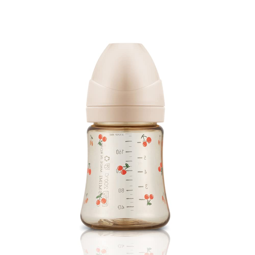 zezebaebae (Grosmimi and Cha&Mom) - Grosmimi PPSU Baby Bottle - 6oz (200ml): Bear_White