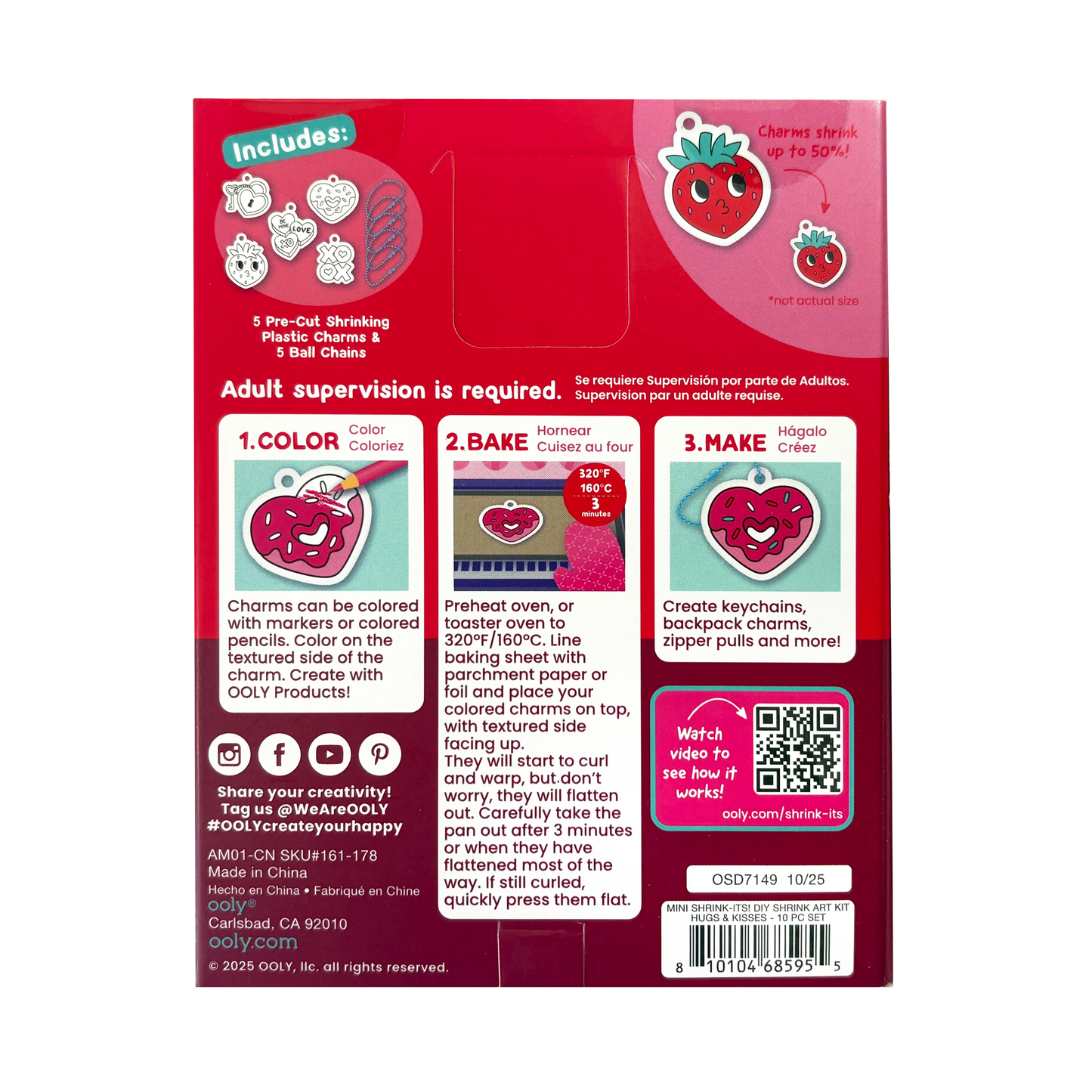 OOLY - Mini Shrink-Its!: D.I.Y. Shrink Art Kit - Hugs & Kisses