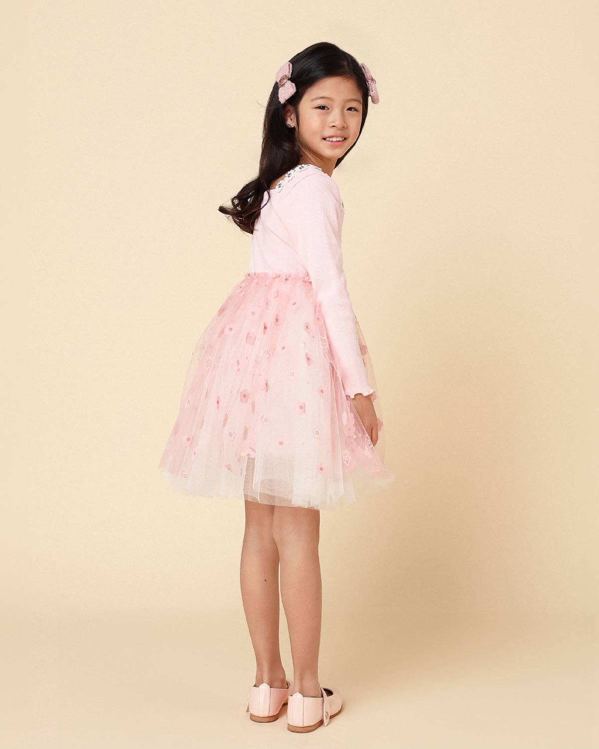Petite Hailey - Flower Lace Tutu Dress: Pink / 8