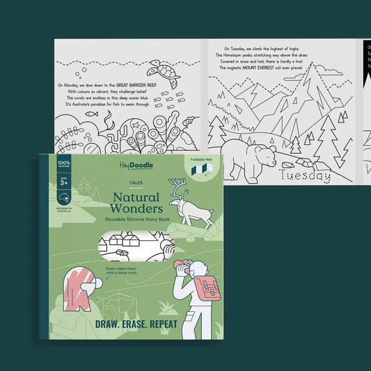 HeyDoodle - Natural Wonders Tales - Reusable Coloring Book