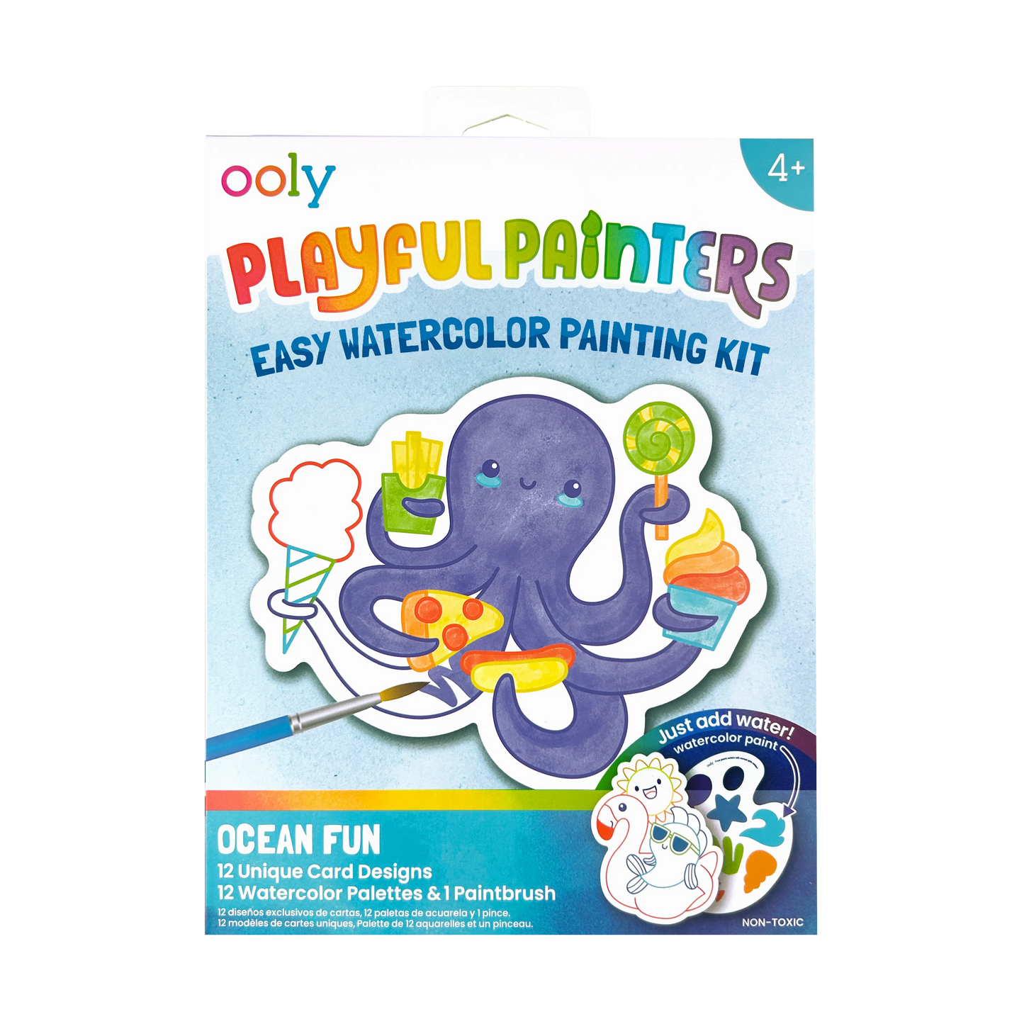 OOLY - Playful Painters: Easy Watercolor Painting Kit - Ocean Pals (25 PC Set)