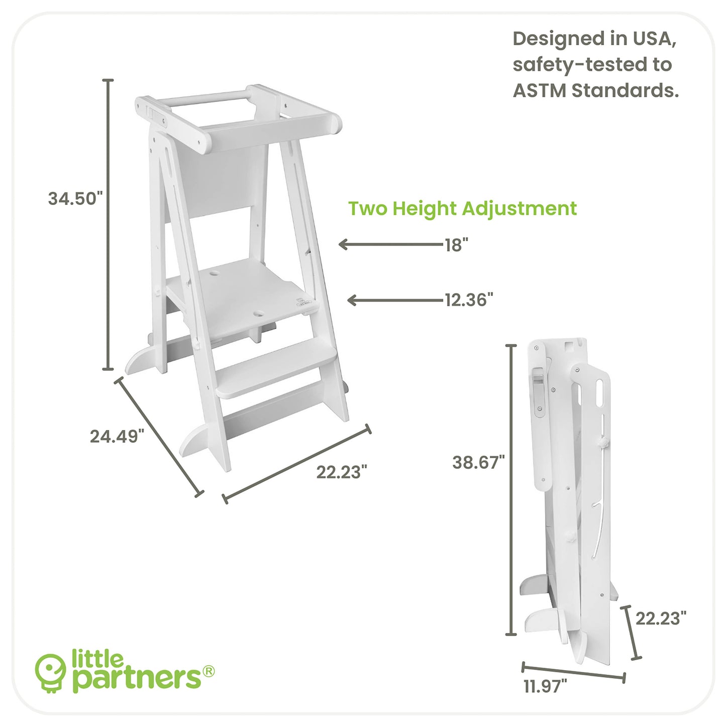 Little Partners - Learn 'N Fold Learning Tower® Toddler Tower: Natural